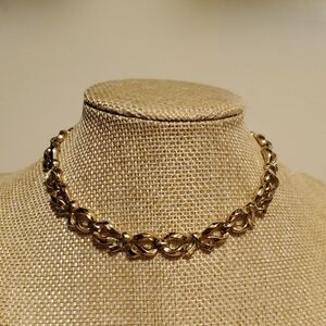 Trifari Gold-Tone Bow Choker Necklace